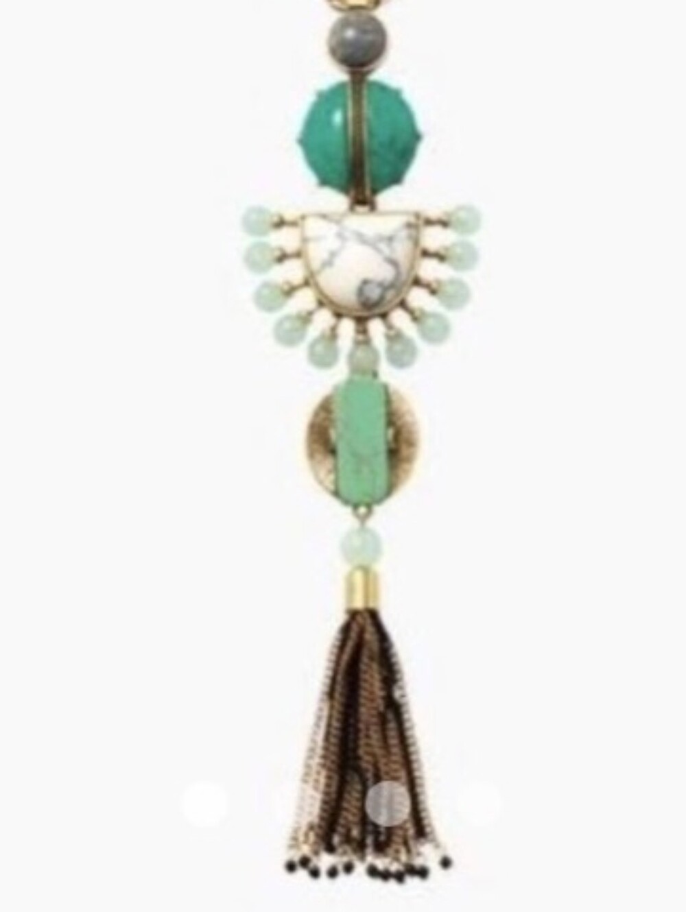 Stella & Dot Totem Tassle Turquoise Pendant Versatile 3 Looks In 1. - Picture 6 of 7